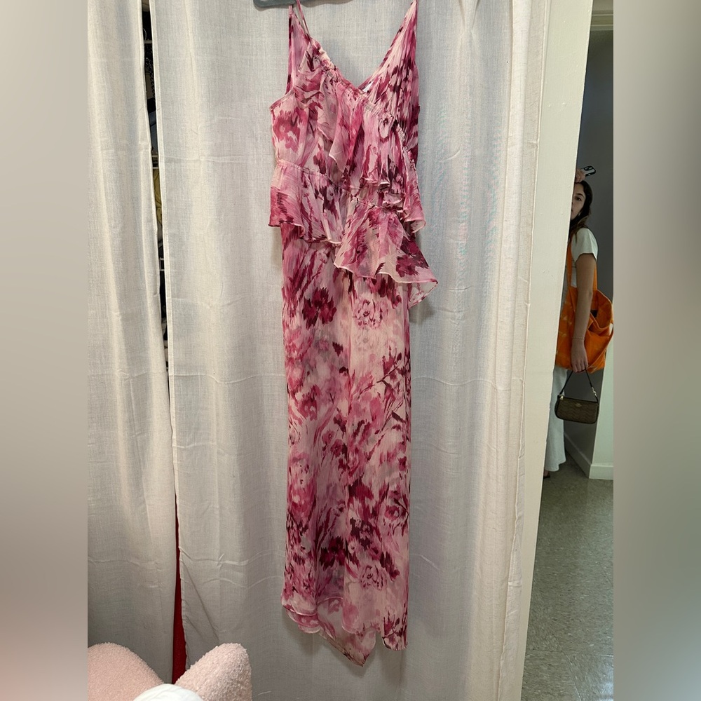 Misa Los Angeles Pink Floral Maxi Dress